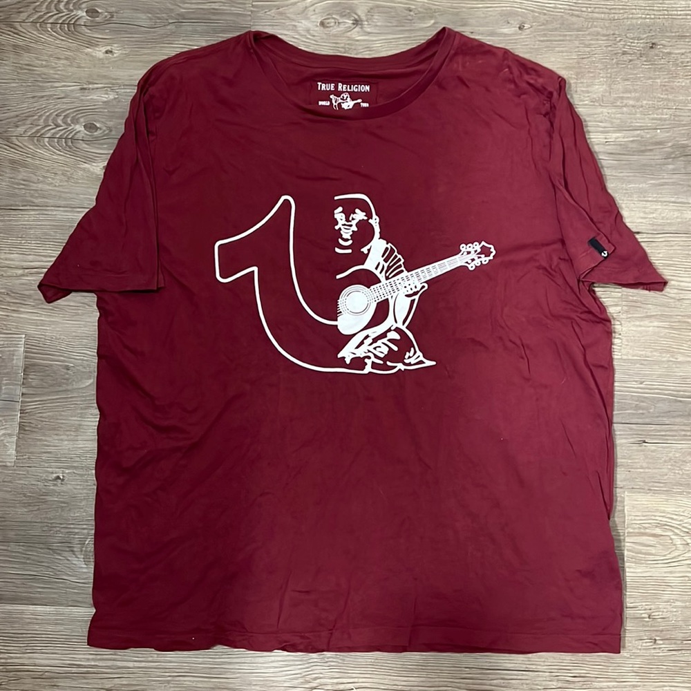 True Religion Maroon Half Buddha T Shirt Size XXXL